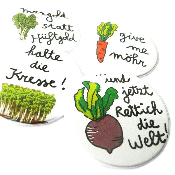 Button- oder Magnet-Set, Gemüse Quartett