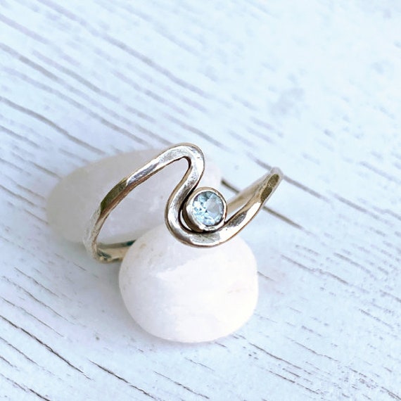 Sterling Silver Hammered Wave Ring Sterling Silver Hammered Wave Ring