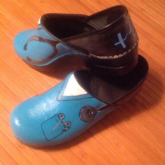 hand painted sanita clogs