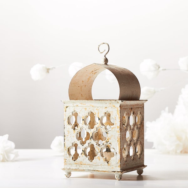 Lanterne En Verre Marocain Vintage De Style Marocain, Type Mauresque En Parfait état, Pour Bougies Ou Transformation En Lampe - Décoration