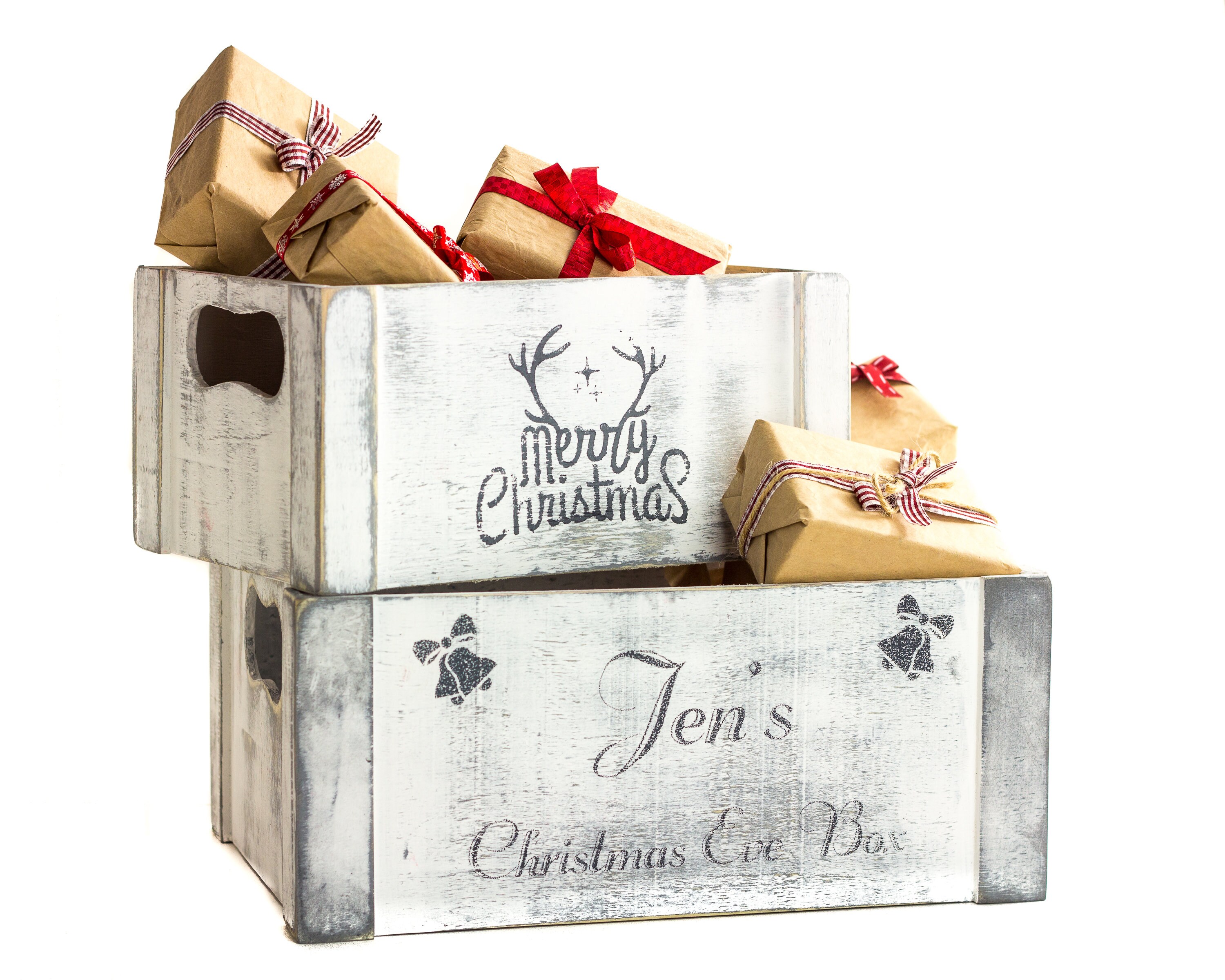 Christmas crate astd. Merry christmas eve box. christmas presents wood crate.