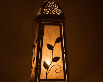 Large Lantern Lamp, Metal Candle holder 20 inch, Moroccan Decor Oriental