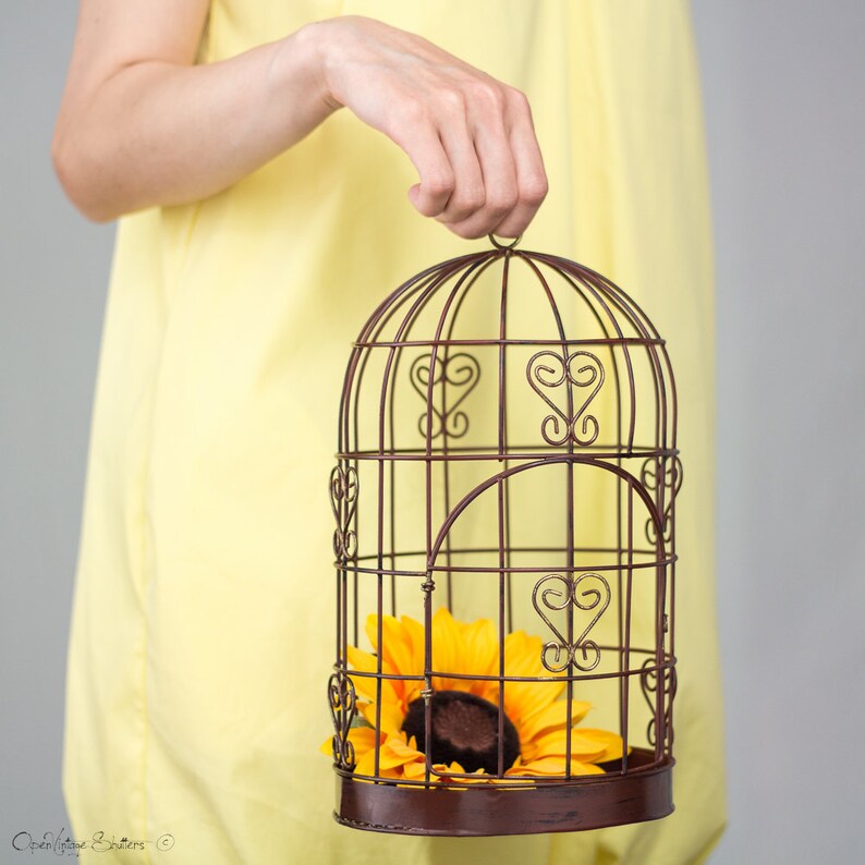 Garden and Outdoor Decor Planter Silver Birdcage Etsy