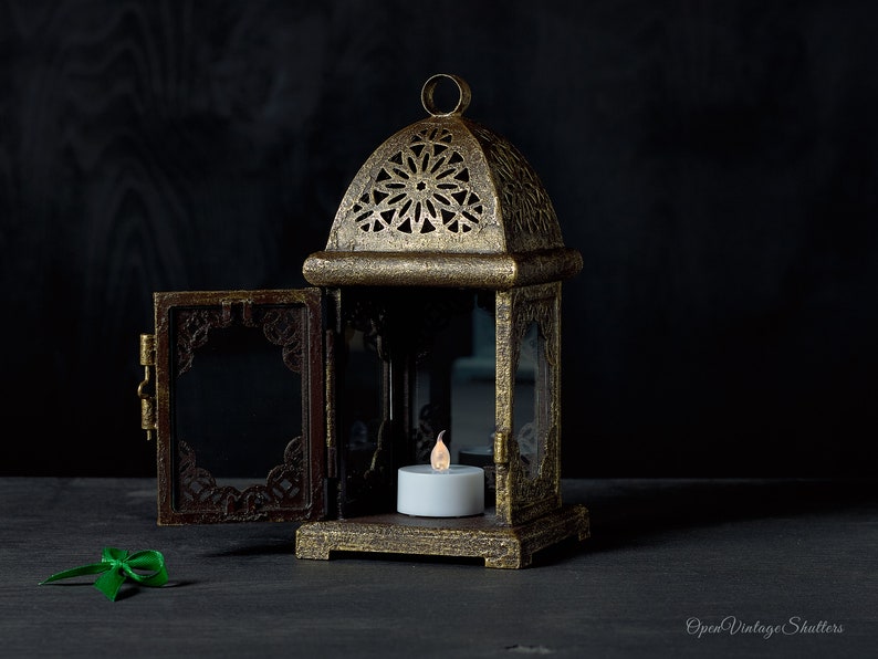 Gold Moroccan lantern Ramadan Decor Islamic Eid gift image 6