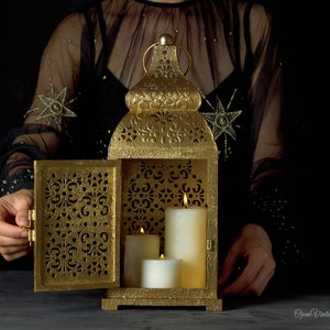 Morocco decor Large Lantern centerpiece, Floor lamp, Table lantern, Bedside lamp, Oriental decor image 2