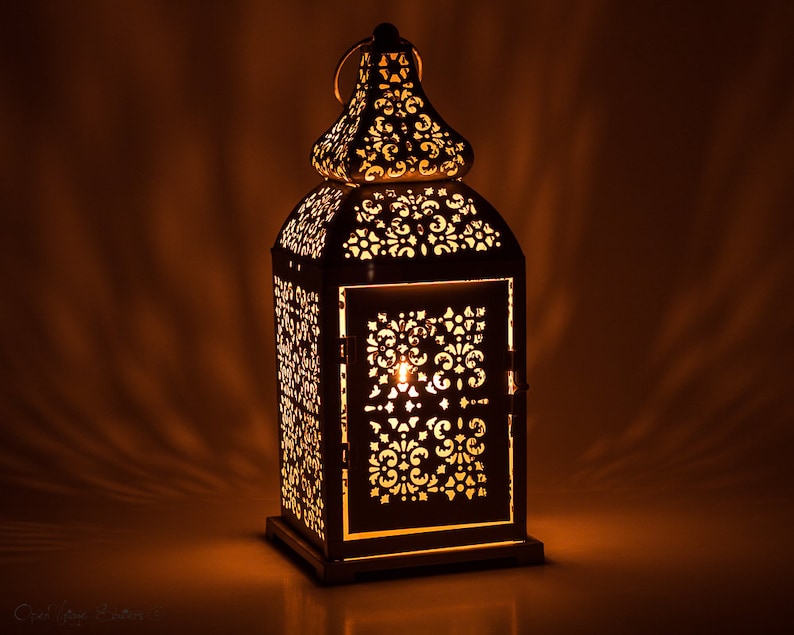 Morocco decor Large Lantern centerpiece, Floor lamp, Table lantern, Bedside lamp, Oriental decor image 3