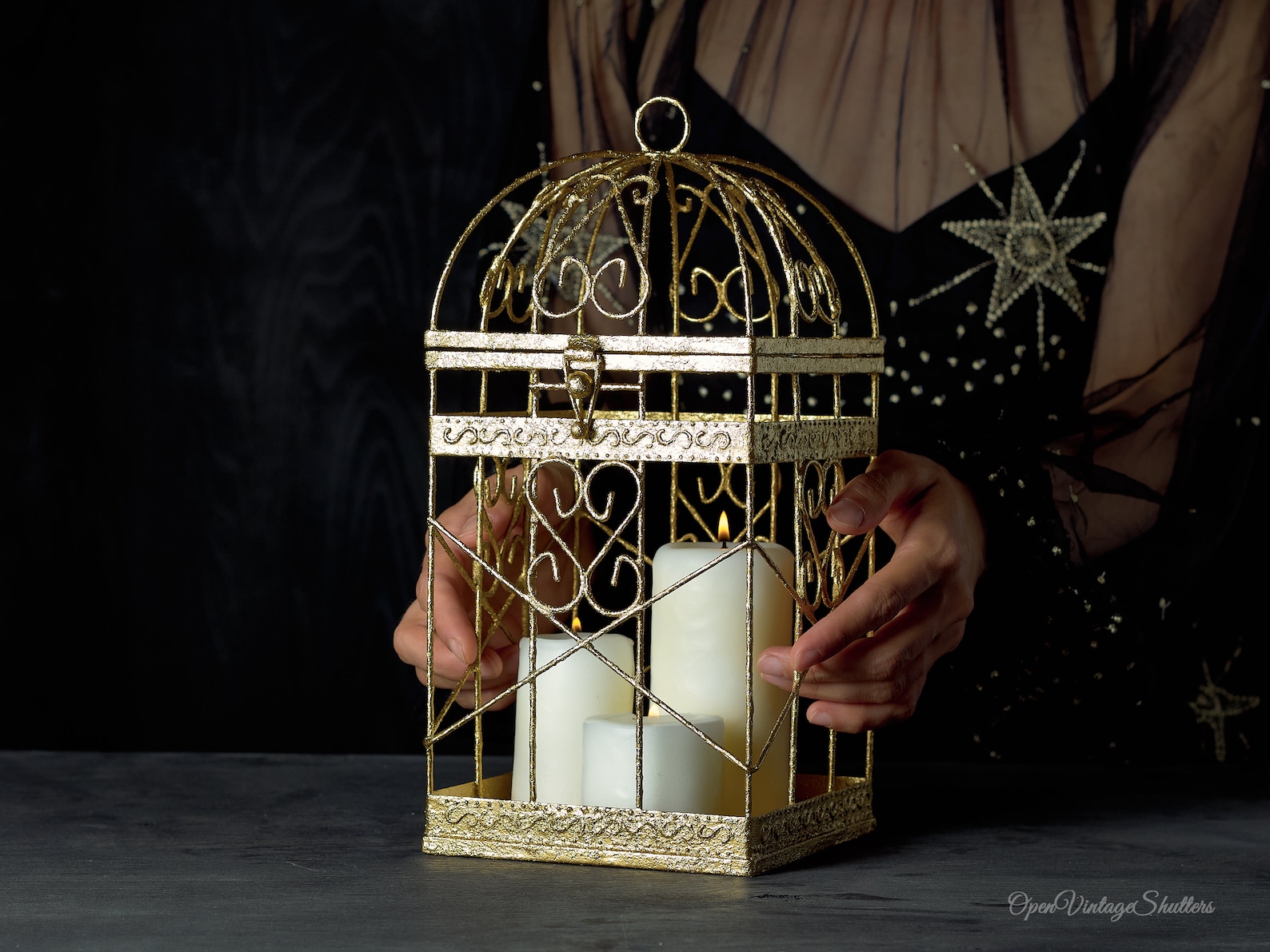 Great Gatsby Decor Birdcage Card Holder Wedding Elegant Antique Gold ...