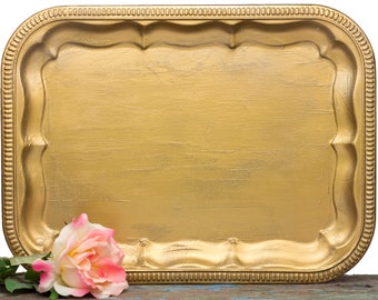 Antique Gold finish metal candle holder tray, Witchcraft Metal Candle Plate for Witches, Pagans, Wiccans & Cunningfolk for Conjure