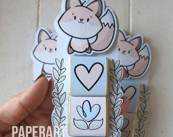 nr. 10 (dieci) "Favor Cards" con cioccolatini personalizzati - Mod. Cute Fox II