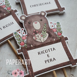 nr. 3 segnagusti per confettata - mod. Woodland (orso)