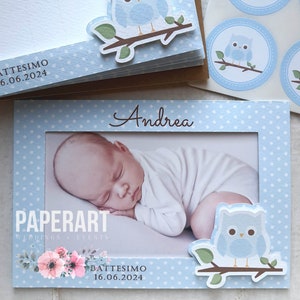 10 portafoto autoportanti personalizzati - Mod. Cute Owl