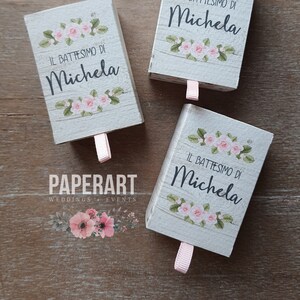 nr. 10 scatoline a cassetto (fiammifero) - mod. Pink Roses
