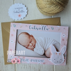 10 portafoto autoportanti personalizzati - Mod. Cute Bunny