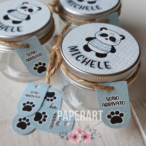 nr. 10 (dieci) vasetti decorati - mod. Cute Panda