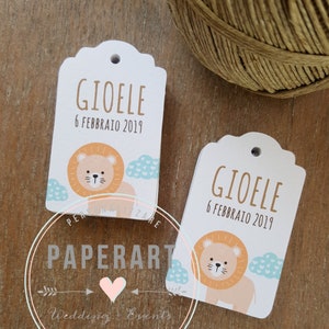 20 bigliettini per bomboniere - mod. Cute Lion