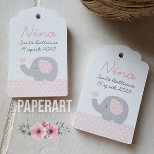 20 bigliettini per bomboniere - Mod. "Tender Elephant"