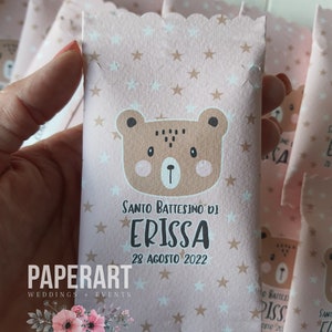 nr. 10 bustine apertura strappo - mod. Baby Bear (CONFETTI INCLUSI)