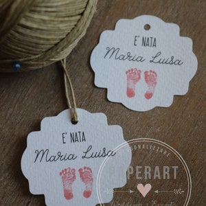 20 bigliettini per bomboniere - Mod. Footprint