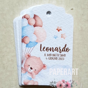 20 bigliettini per bomboniere - Mod. Balloon Bear