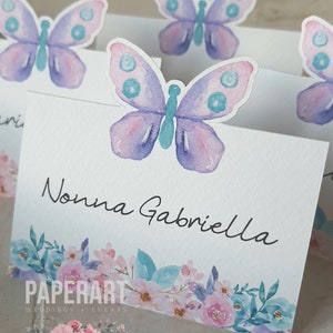 10 segnaposti sagomati - Mod. Farfalla Lilac