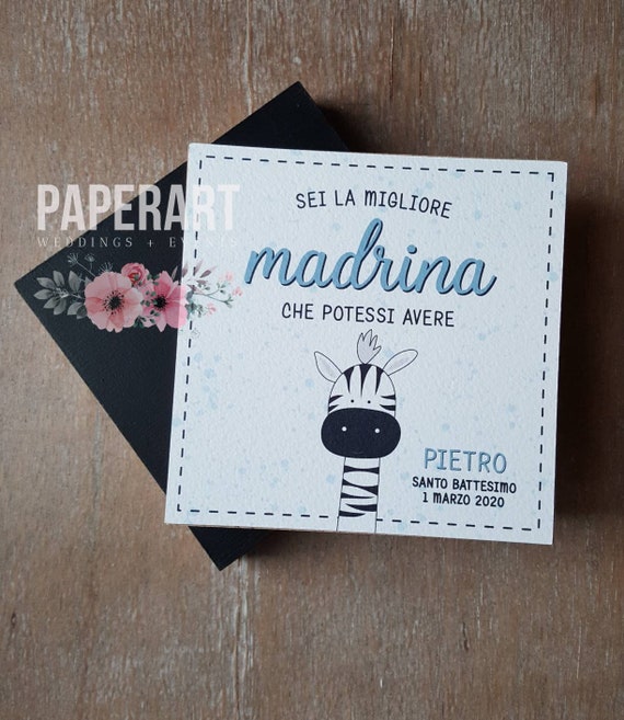 Quadretti In Legno Padrino O Madrina Mod Happy Etsy