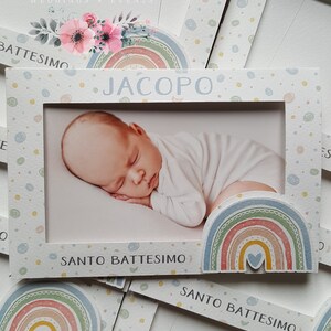 10 portafoto autoportanti personalizzati - Mod. Arcobaleno Scandinavo