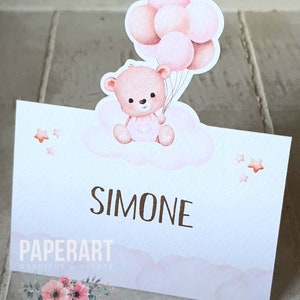 10 segnaposti sagomati - Mod. Balloon Bear