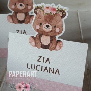 10 segnaposti sagomati, Mod. Baby Animali della Foresta