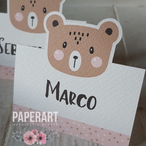 10 segnaposti sagomati - Mod. Baby Bear