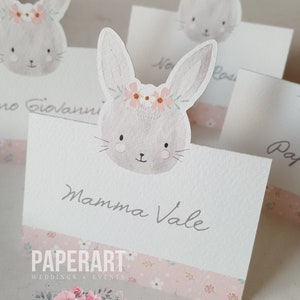10 segnaposti sagomati, Mod. Cute Bunny (bimba)