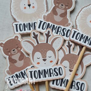 Toppers (panini/cupcakes), Mod. Woodland Scandinavo