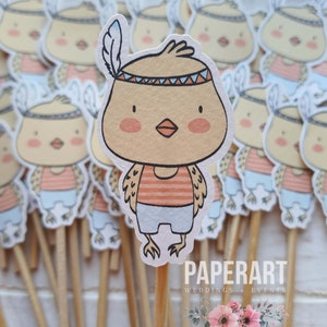 Toppers (panini/cupcakes), Mod. Pulcino Indiano