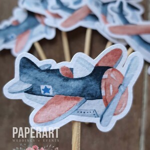 Toppers (panini/cupcakes), Mod. Vintage Airplane