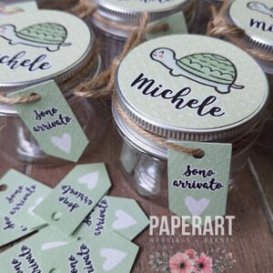 nr. 10 (dieci) vasetti decorati - mod. Baby Turtle