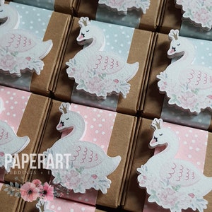 nr. 10 scatoline kraft decorate - Mod. Cigno Rosa