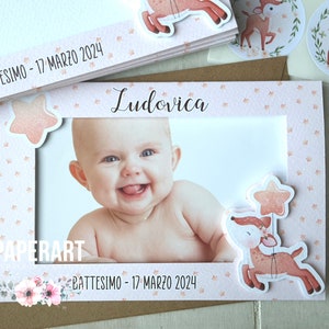 10 portafoto autoportanti personalizzati - Mod. Baby Cerbiatto II