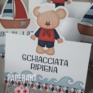 10 segnaposti sagomati - Mod. Orsacchiotto Marinaio