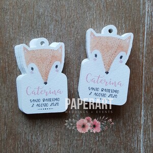 20 bigliettini per bomboniere - Mod. "Cute Fox"