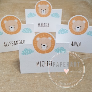 10 segnaposti sagomati, mod. Cute Lion