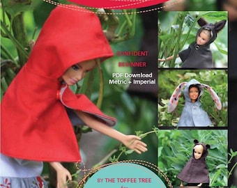 Lil Red Capelet en Furry Friends Hoods poppenpatroon barbie