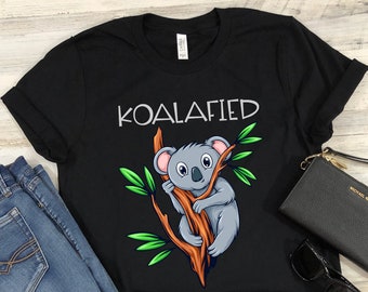 Koala Shirt Koalafied Cute Koala T-Shirt Funny Love Koalas Design Floral Koala Bear Lover Gift Unisex T-Shirts for Men and Women