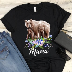 Mama Bear Shirt Mom Birthday T-Shirt Cute Bears Gift Shirt Funny Mommy Family Tee Women&#39;s TShirt Gift For Mother