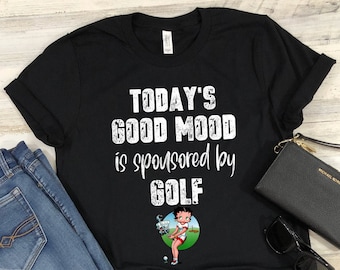 Golf Shirt Today s Good Mood is Sponsored by Golf T shirt Vintage Retro Distressed Golf Players Golfers Gift for Men and Women Etsy