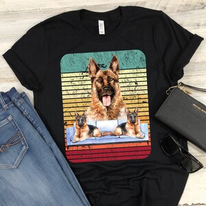 German Shepherd Shirt German Dog T-Shirt Cute German Shepherds Vintage Shepherd Mom or Dad Retro Distressed Gift for Men and Women