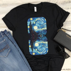 The Starry Night Shirt Vincent van Gogh T-Shirts Famous Painting Art Lovers Gift For Men and Women