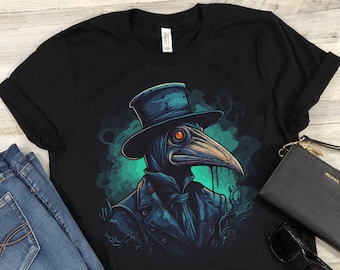 Plague Doctor Shirt Black Death Mask T-Shirt Steampunk Gothic Medieval Gift for Men and Women