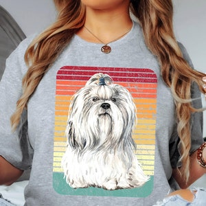 Shih Tzu Shirt Shih Tzu Hund T-Shirt Geschenk für Sie oder Ihn Hundebesitzer Liebhaber Vintage Shih Tzu Mama oder Papa Retro Distressed Geschenke für Männer und Frauen