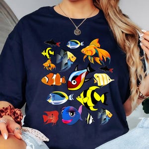 FISH TANK Aquarium Shirt Tropisches buntes Fisch-T-Shirt Fischhaltung Aquarianer Geschenk für Sie oder Ihn Fishkeeper Fischbesitzer Geschenke für Männer Frauen