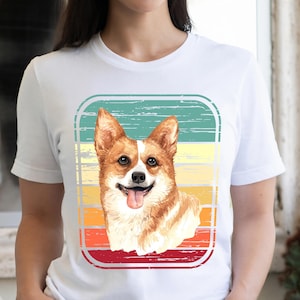 Corgi Shirt Corgi Dog T-Shirt Corgis Gift for Him or Her Corgi Mom or Corgi Dad Dogs Lover Vintage Dog Owner Retro Gifts for Men and Women