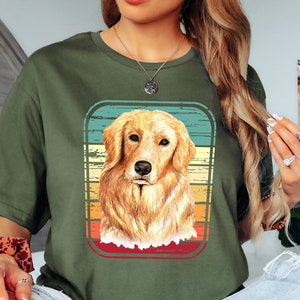 Golden Retriever Shirt Golden Retriever Dog T-Shirt Retrievers Vintage Golden Retriever Mom or Dad Retro Distressed Gift for Men and Women